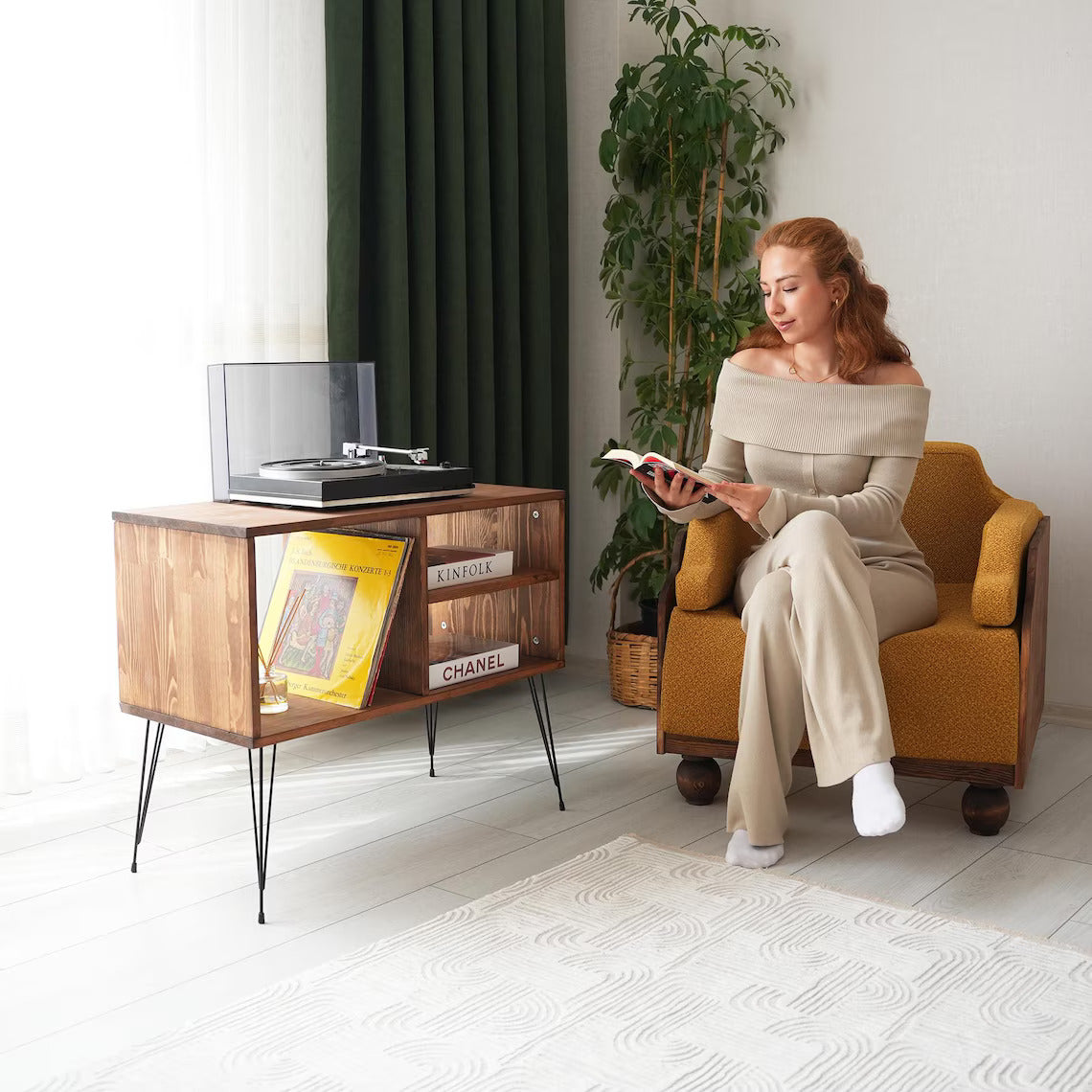 Rustic Record Player Table