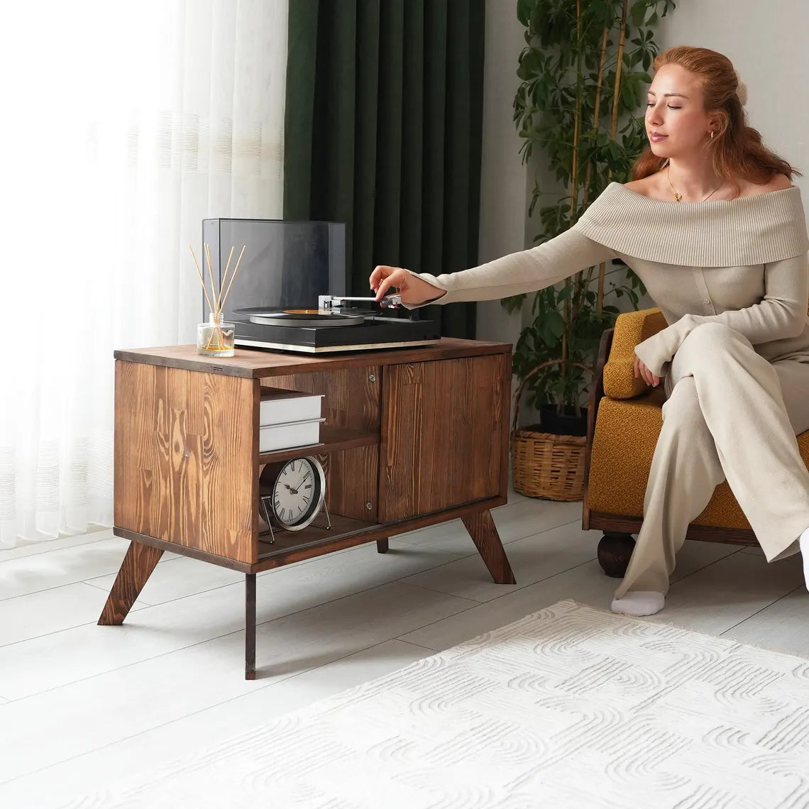 Large Record Player Stand