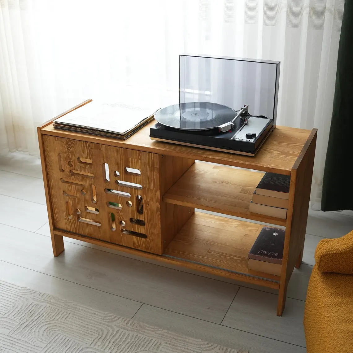 Rustic Record Player Stand