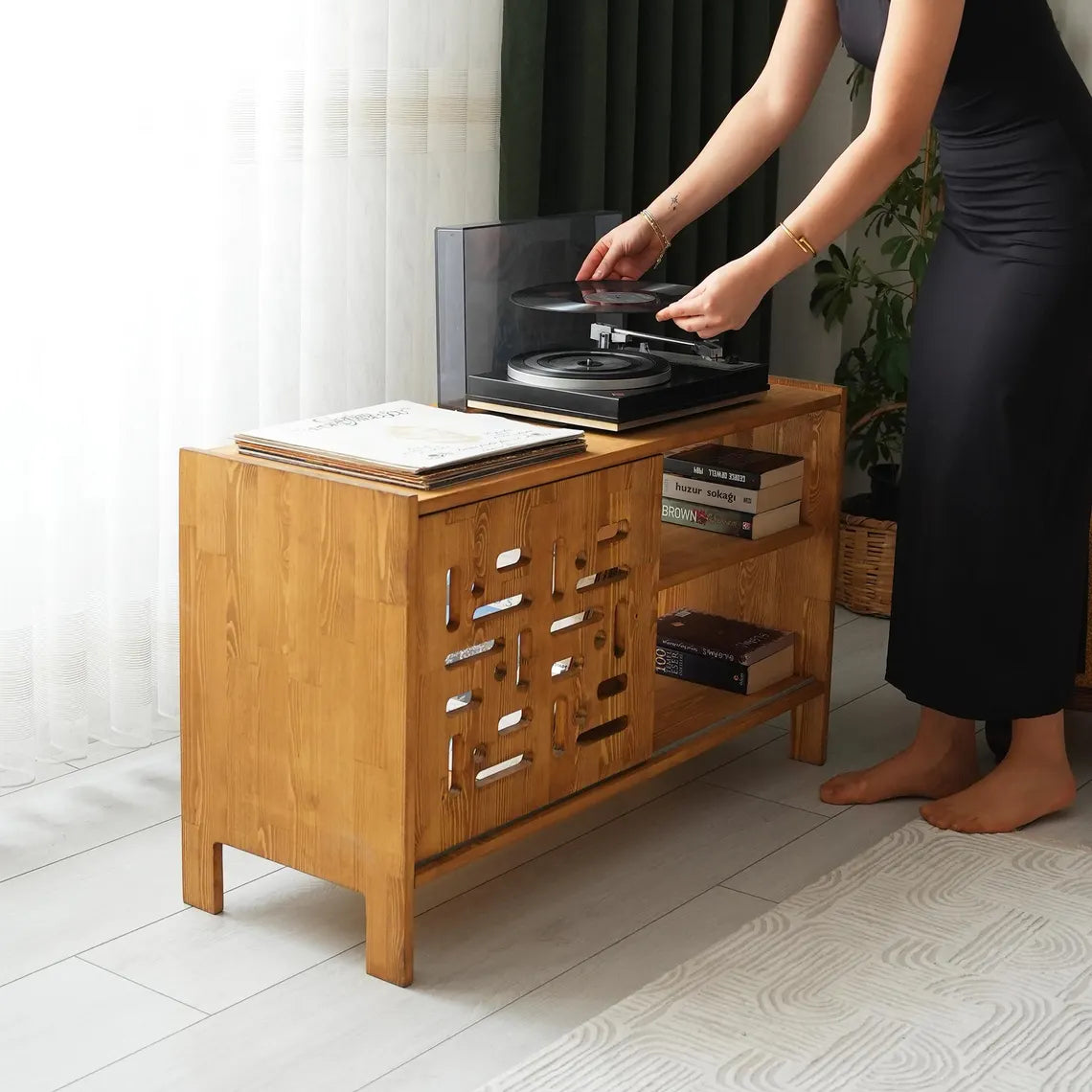 Rustic Record Player Stand