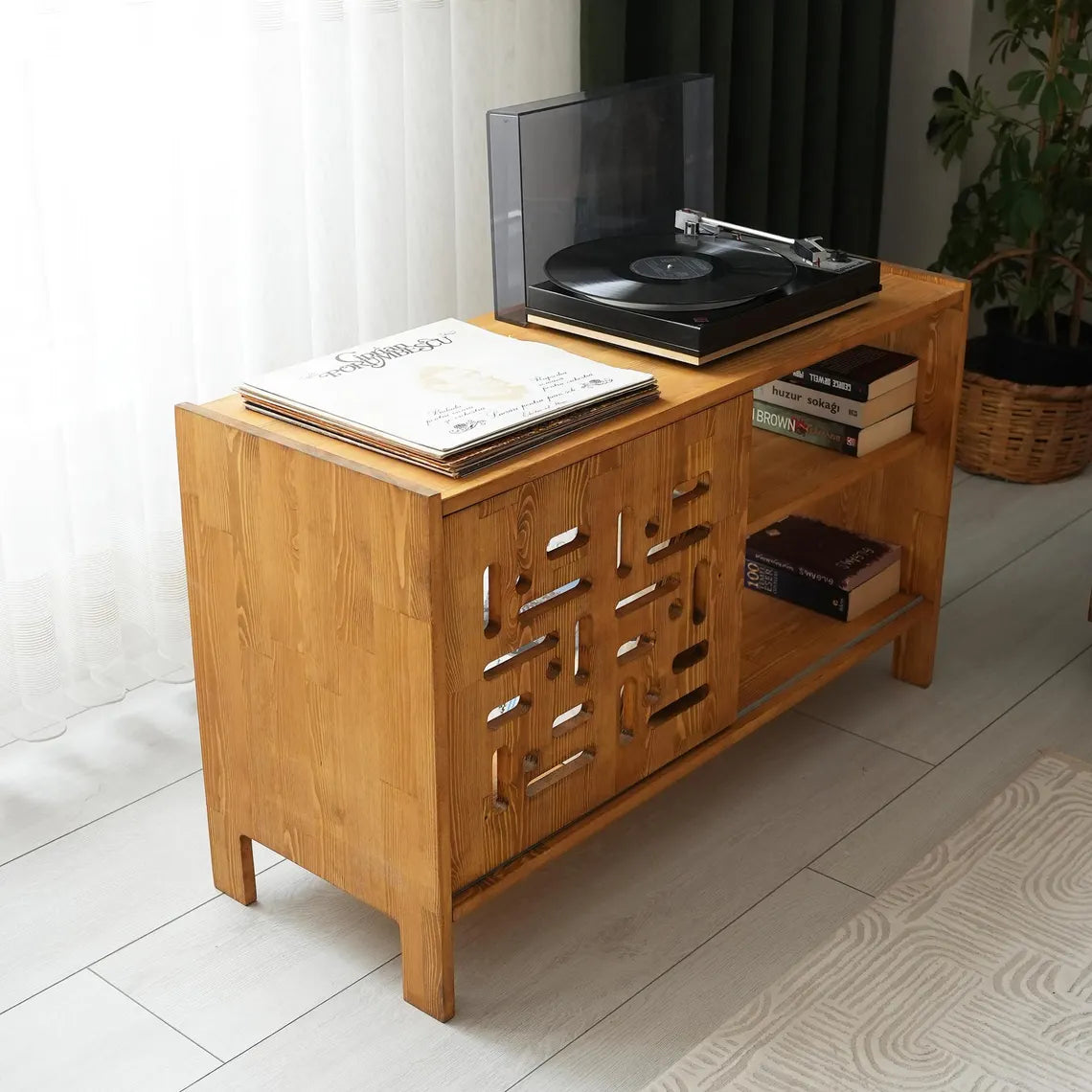 Rustic Record Player Stand